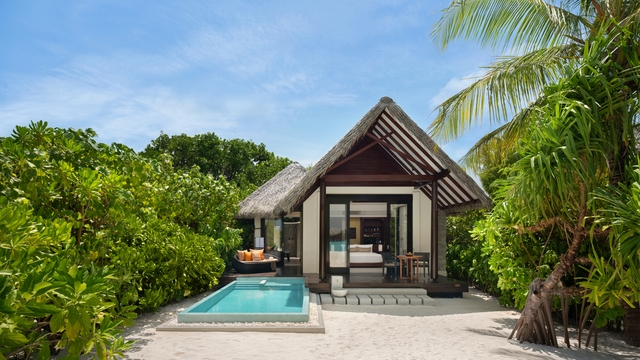 Sunset pool beach villa