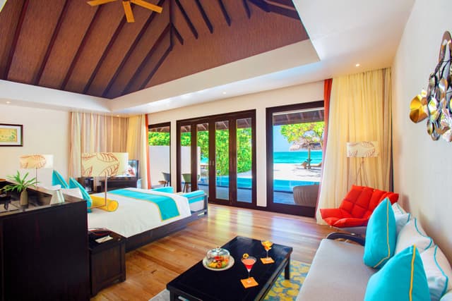 Sunset beach villa with pool